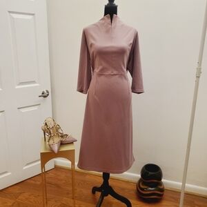 Elegant Long Sleeve Mauve Dress